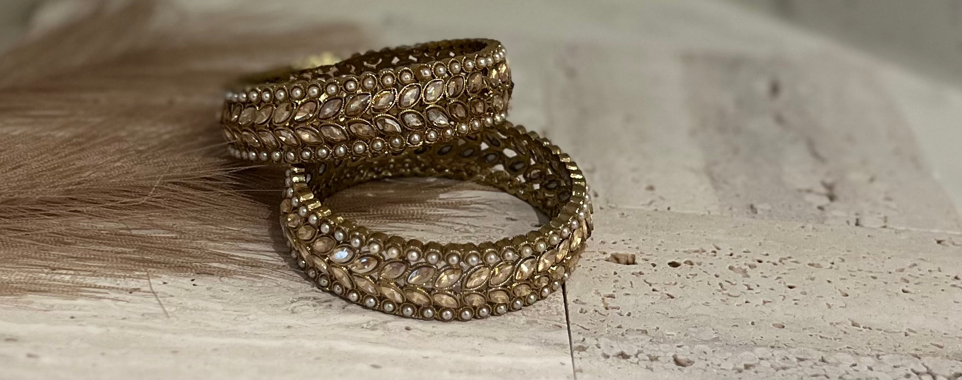 Golden Glow & Studs Bangles